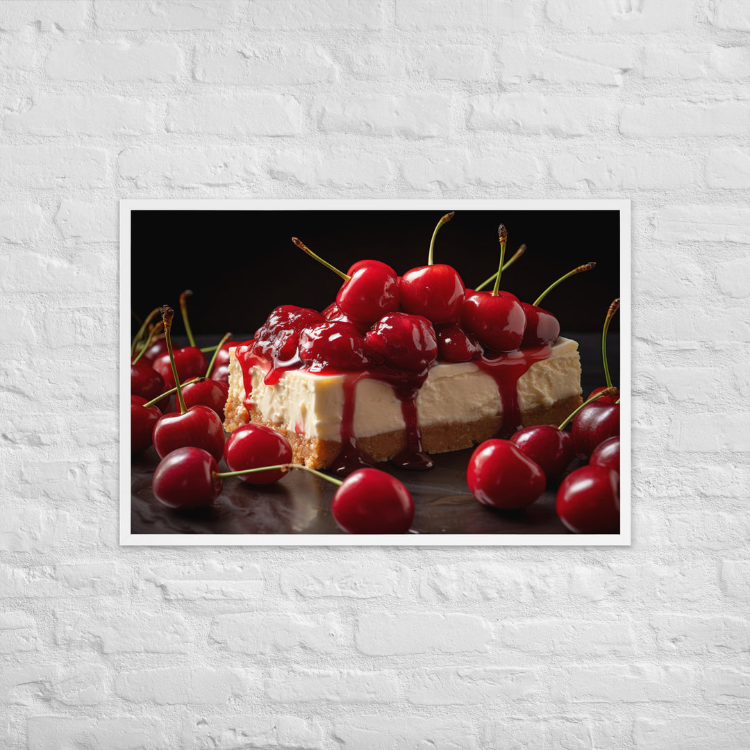 Cherry Cheesecake Framed poster 🤤 from Yumify.AI