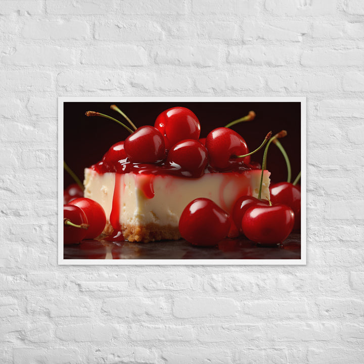 Cherry Cheesecake Framed poster 🤤 from Yumify.AI