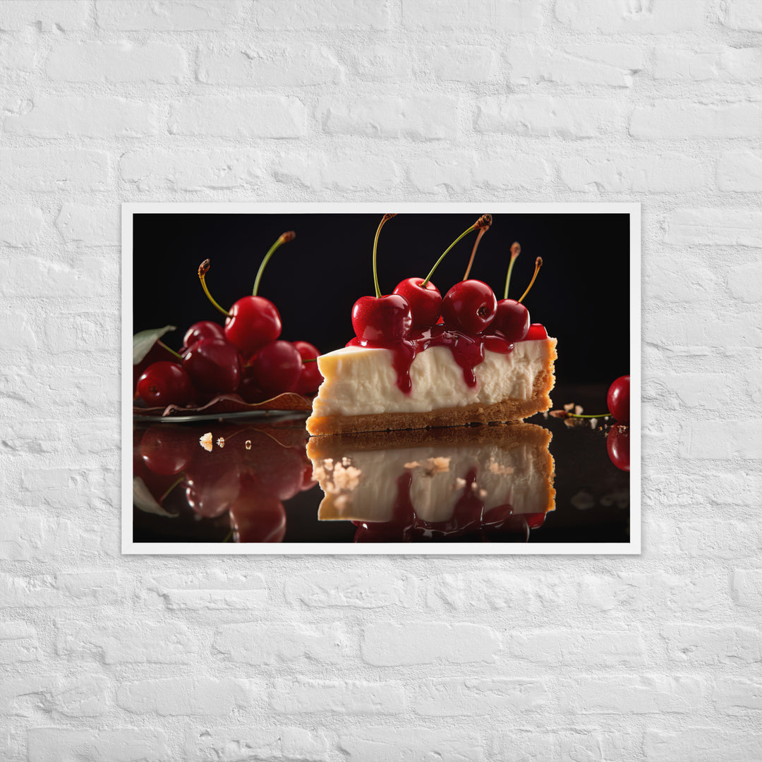 Cherry Cheesecake Framed poster 🤤 from Yumify.AI