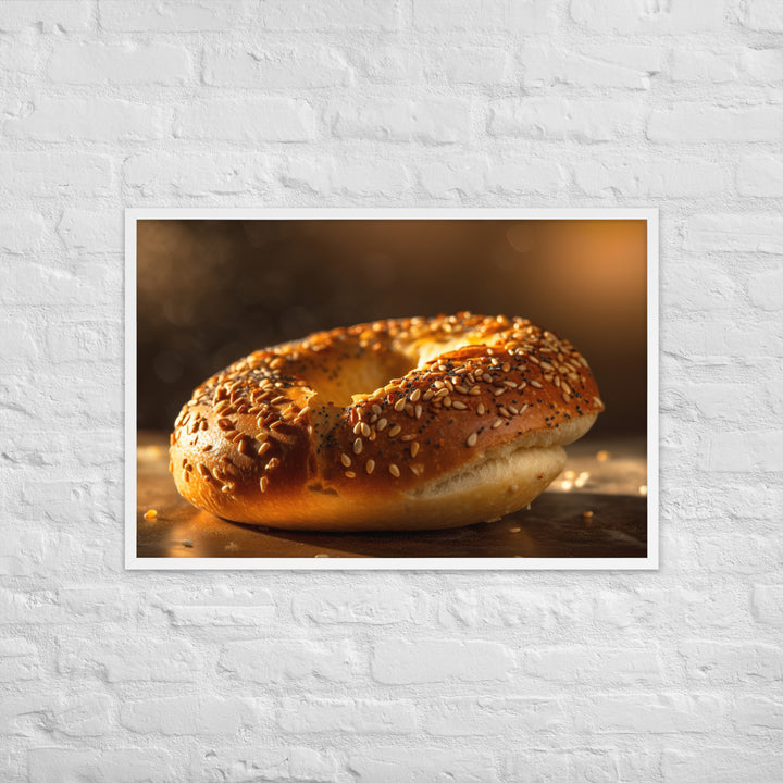 Sesame Bagel Framed poster 🤤 from Yumify.AI