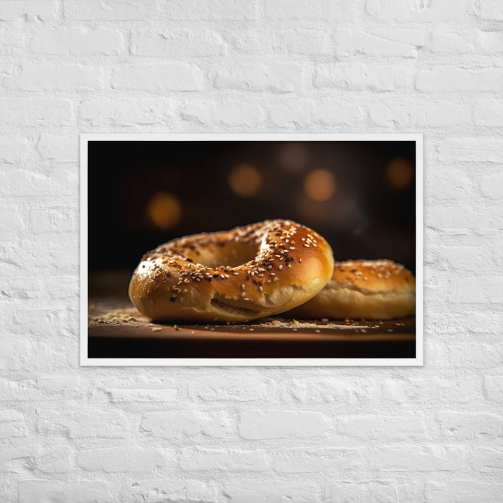 Salt Bagel Framed poster 🤤 from Yumify.AI