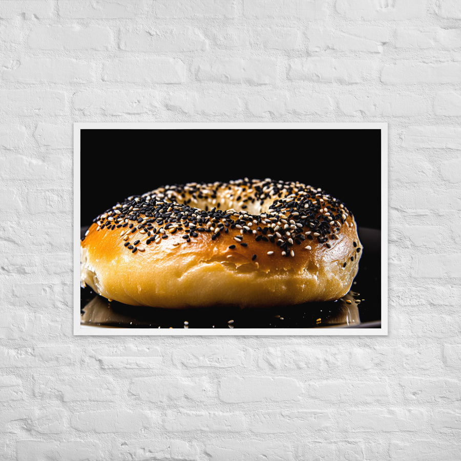 Poppy Seed Bagel Framed poster 🤤 from Yumify.AI