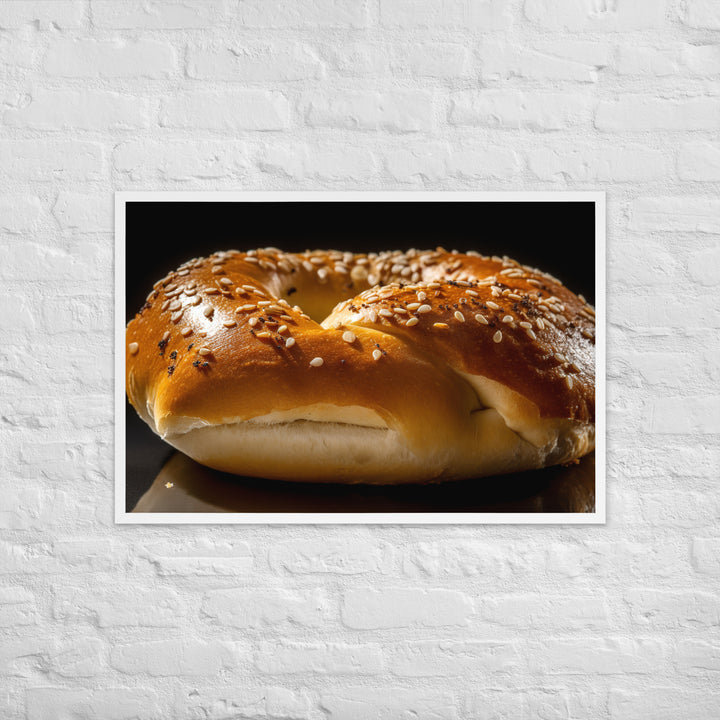 Plain Bagel Framed poster 🤤 from Yumify.AI