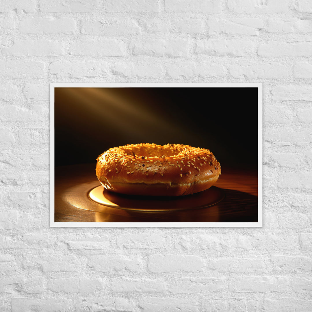 Garlic Bagel Framed poster 🤤 from Yumify.AI