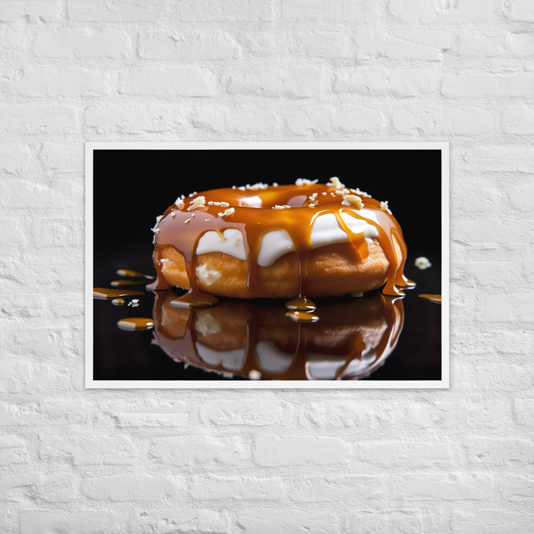 Salted Caramel Donut Framed poster 🤤 from Yumify.AI