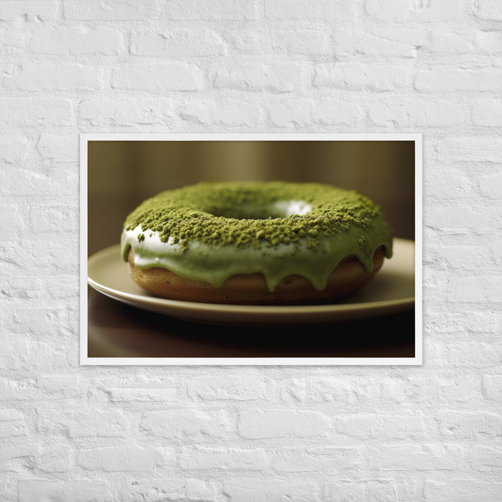 Matcha Green Tea Donut Framed poster 🤤 from Yumify.AI