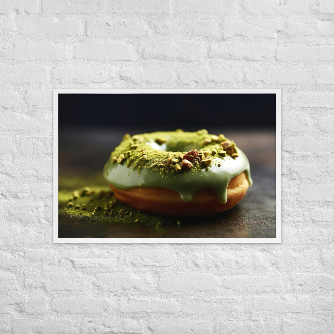 Matcha Green Tea Donut Framed poster 🤤 from Yumify.AI