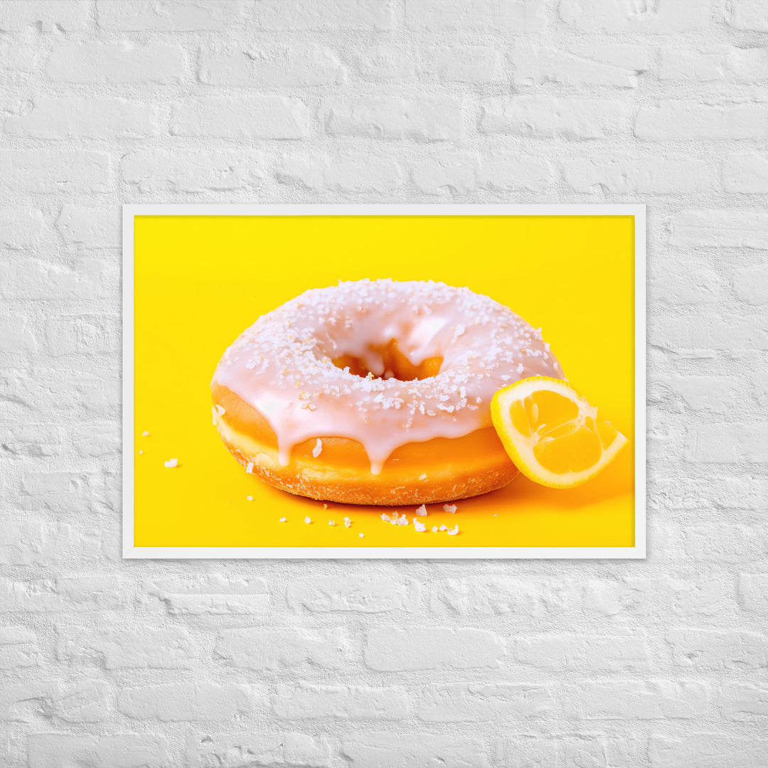 Lemon Filled Donut Framed poster 🤤 from Yumify.AI