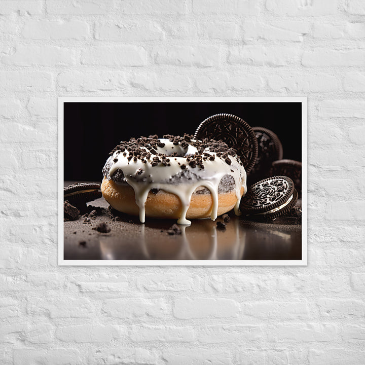 Cookies and Cream Donut Framed poster 🤤 from Yumify.AI