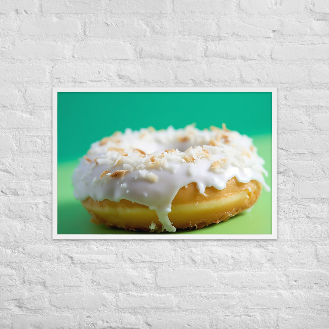 Coconut Cream Donut Framed poster 🤤 from Yumify.AI