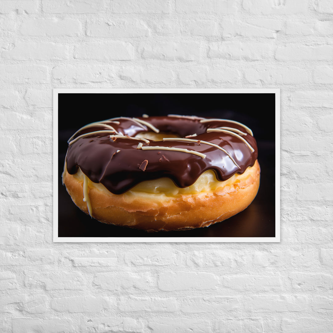 Boston Cream Donut Framed poster 🤤 from Yumify.AI