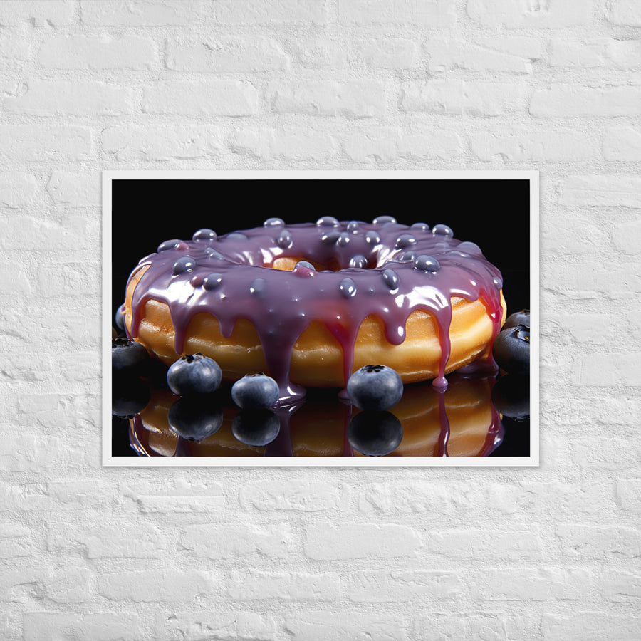 Blueberry Glazed Donut Framed poster 🤤 from Yumify.AI