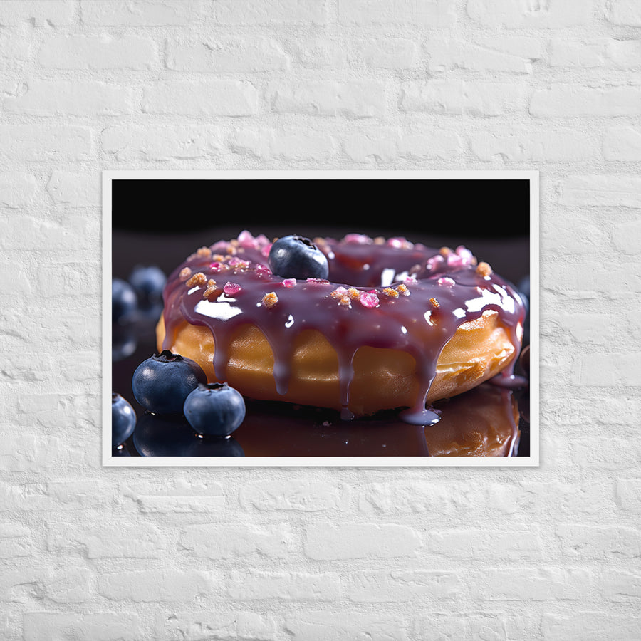 Blueberry Glazed Donut Framed poster 🤤 from Yumify.AI