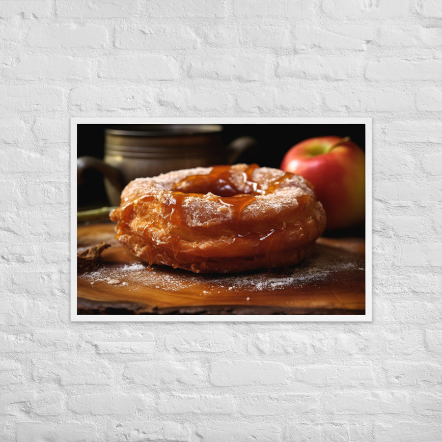 Apple Fritter Donut Framed poster 🤤 from Yumify.AI