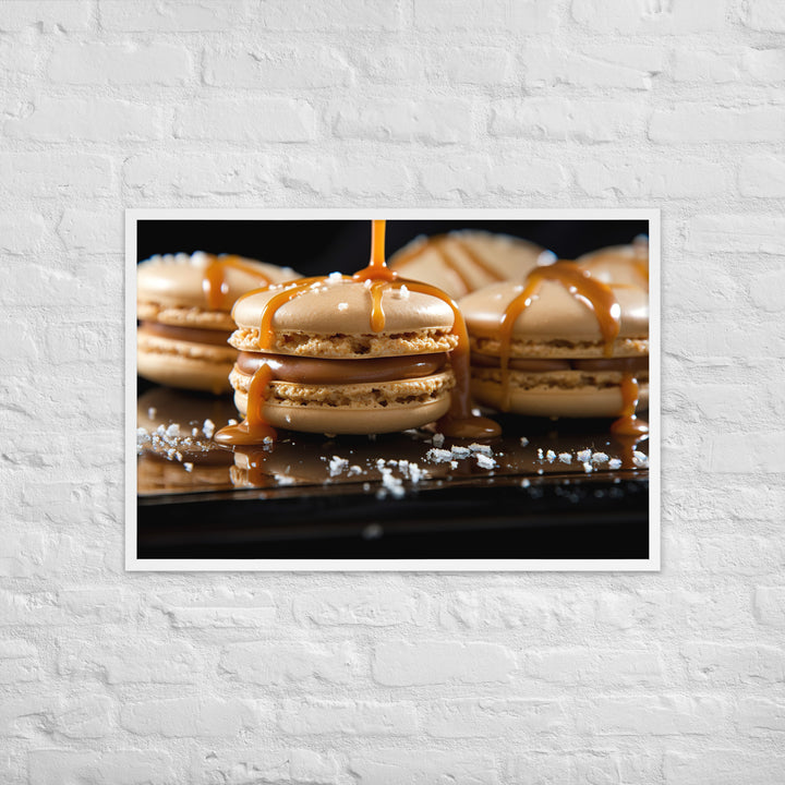 Salted Caramel Macarons Framed poster 🤤 from Yumify.AI