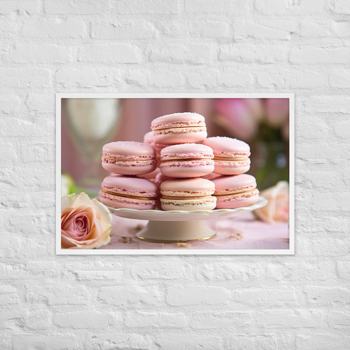 Rose Macarons Framed poster 🤤 from Yumify.AI