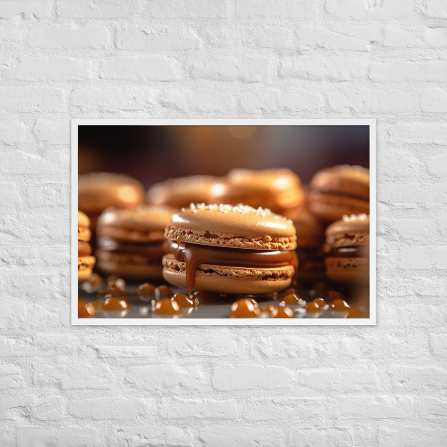 Salted Caramel Macarons Framed poster 🤤 from Yumify.AI