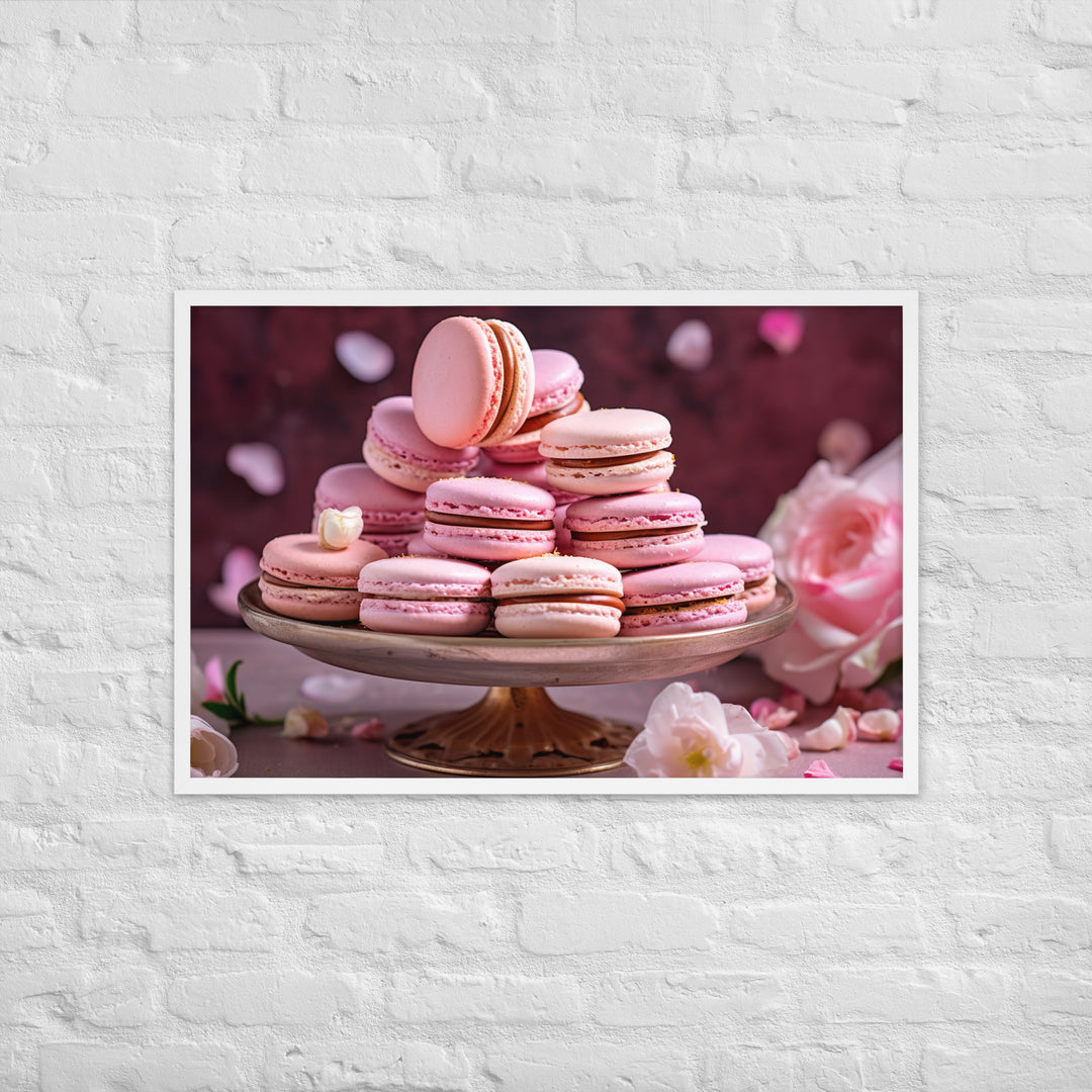 Rose Macarons Framed poster 🤤 from Yumify.AI