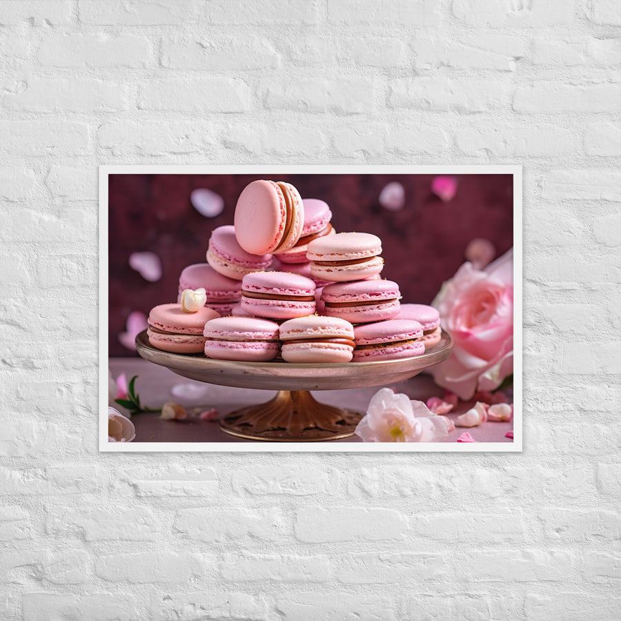 Rose Macarons Framed poster 🤤 from Yumify.AI