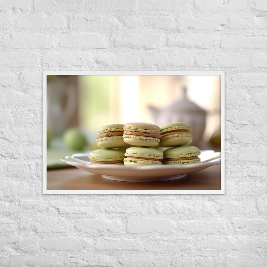Pistachio Macarons Framed poster 🤤 from Yumify.AI