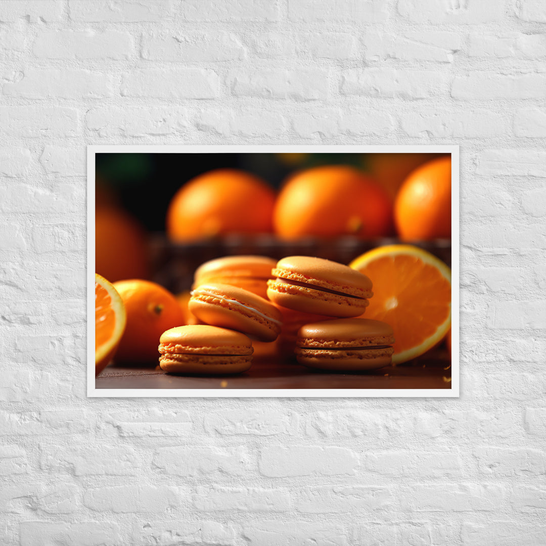 Orange Macarons Framed poster 🤤 from Yumify.AI