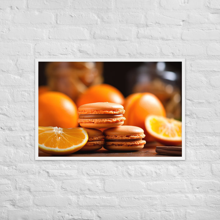 Orange Macarons Framed poster 🤤 from Yumify.AI