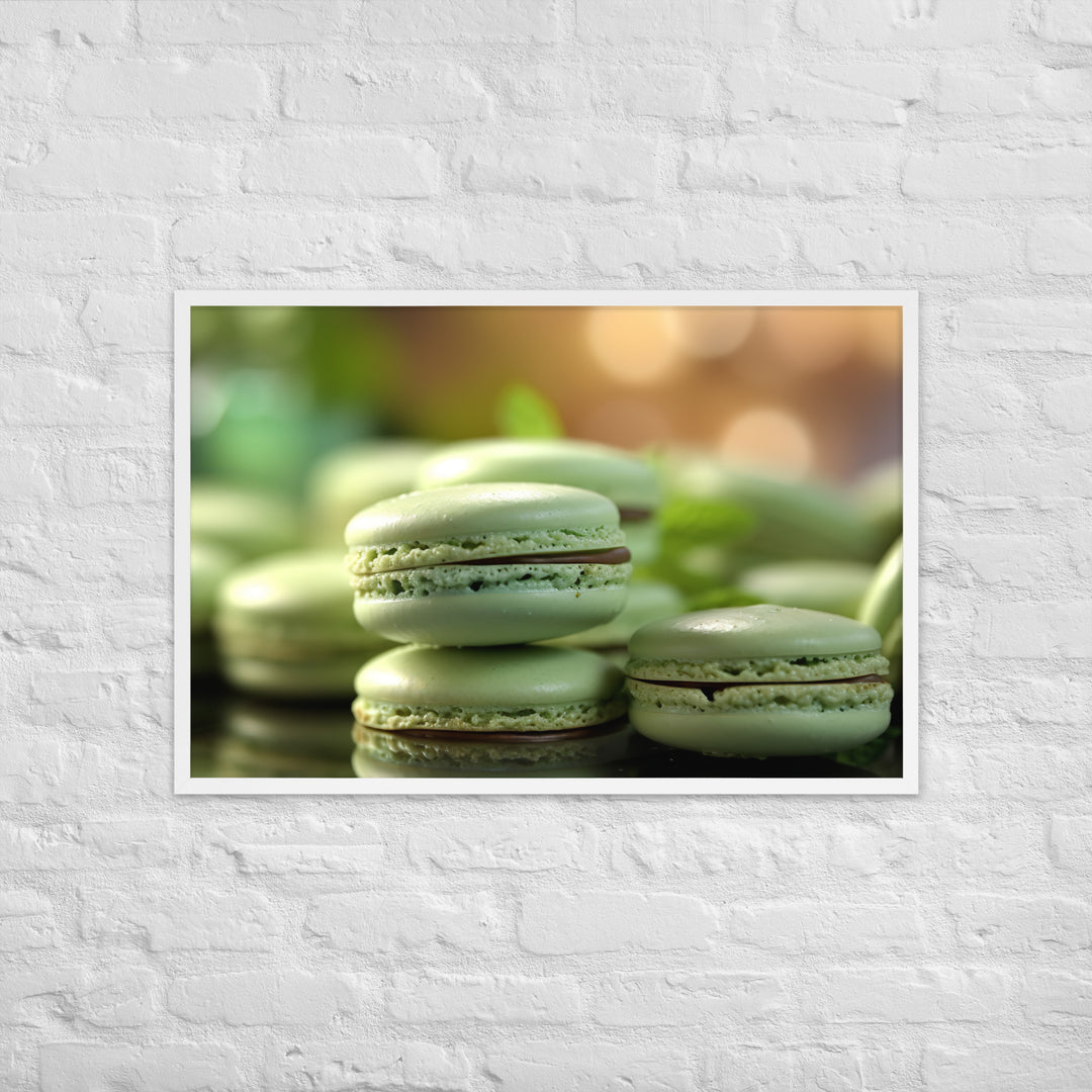 Mint Macarons Framed poster 🤤 from Yumify.AI