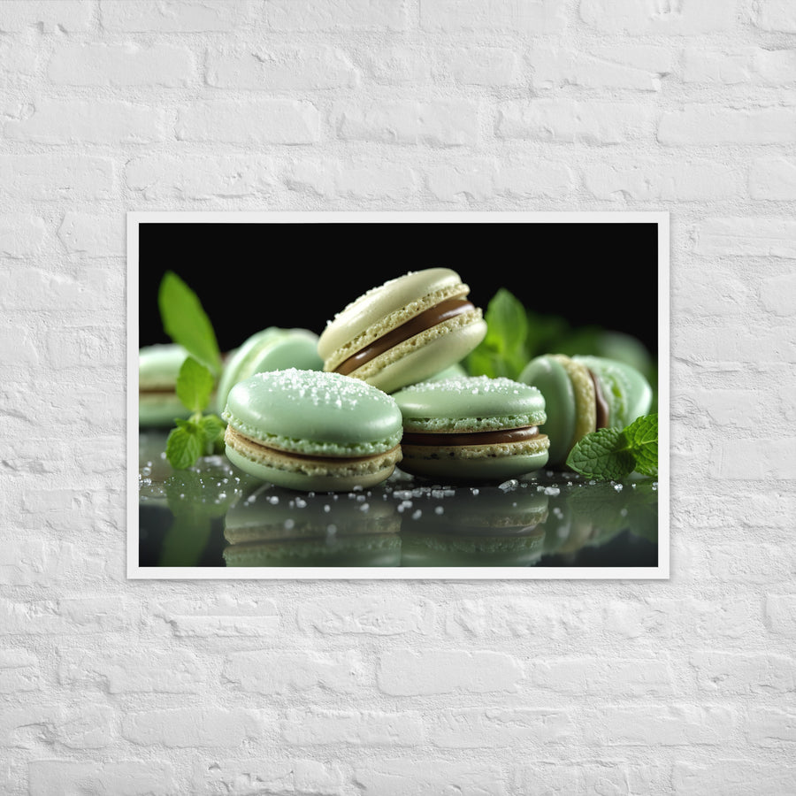 Mint Macarons Framed poster 🤤 from Yumify.AI