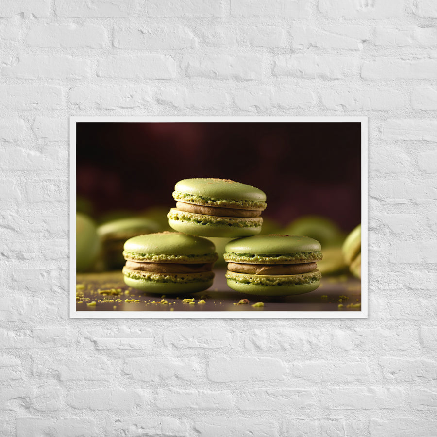 Matcha Green Tea Macarons Framed poster 🤤 from Yumify.AI