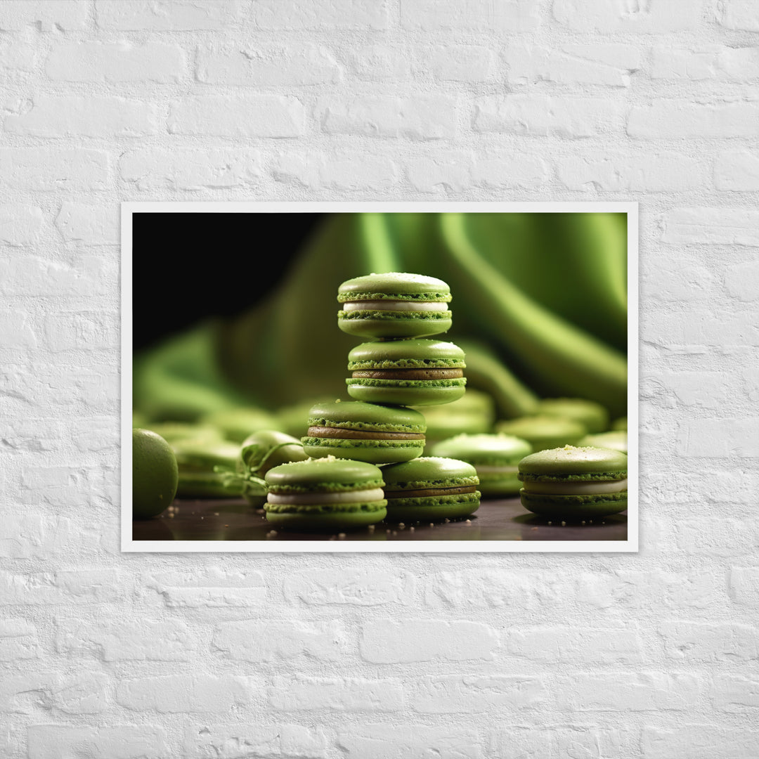 Matcha Green Tea Macarons Framed poster 🤤 from Yumify.AI