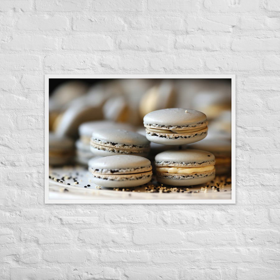 Earl Grey Macarons Framed poster 🤤 from Yumify.AI