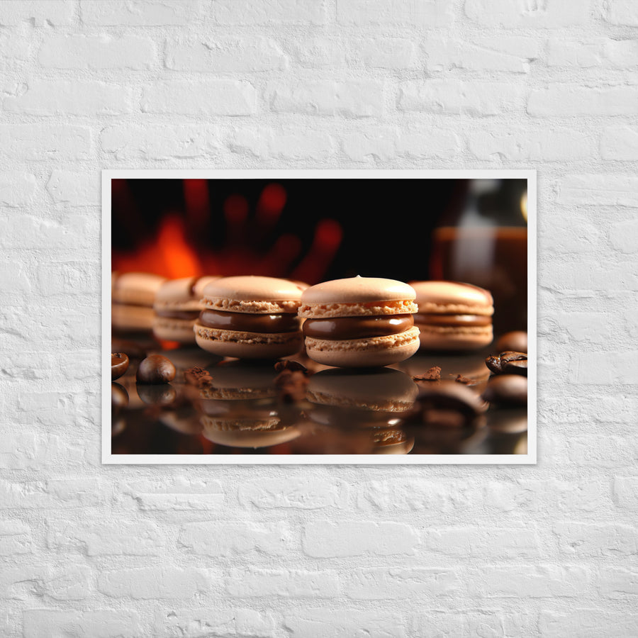 Coffee Macarons Framed poster 🤤 from Yumify.AI