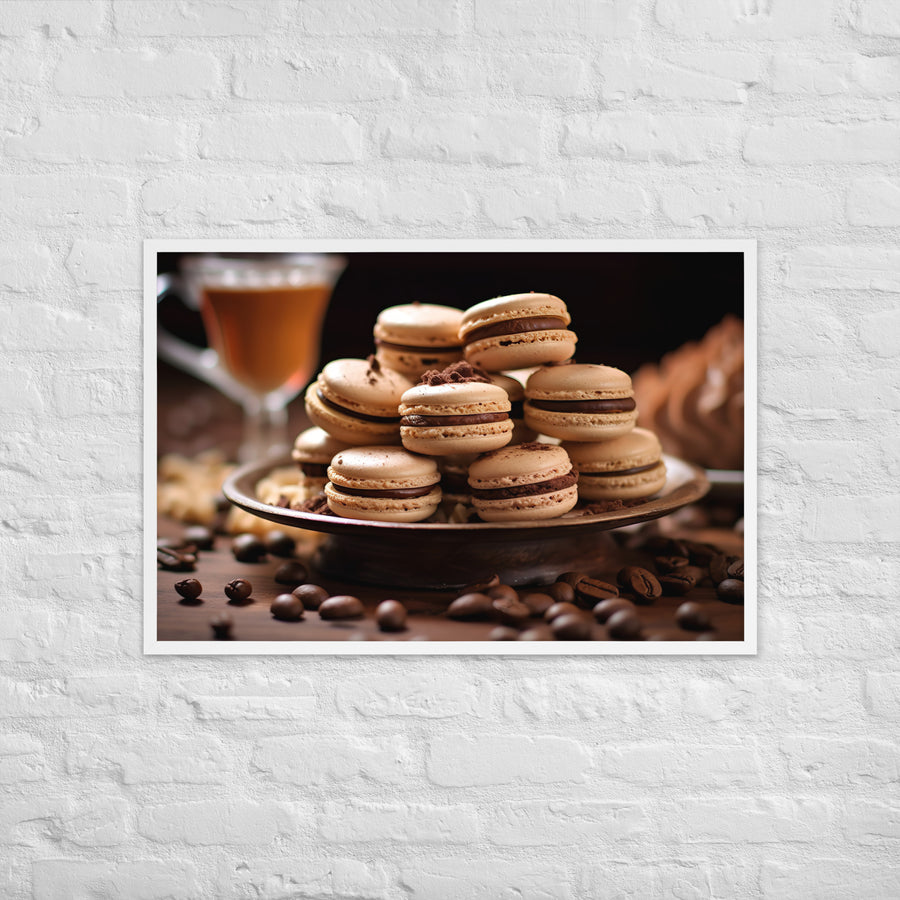 Coffee Macarons Framed poster 🤤 from Yumify.AI