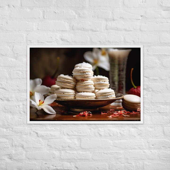 Coconut Macarons Framed poster 🤤 from Yumify.AI