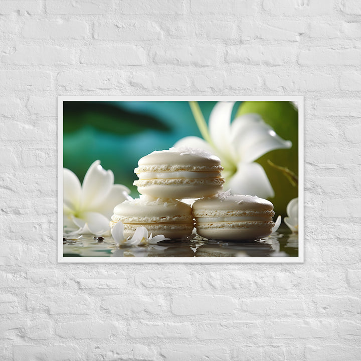 Coconut Macarons Framed poster 🤤 from Yumify.AI