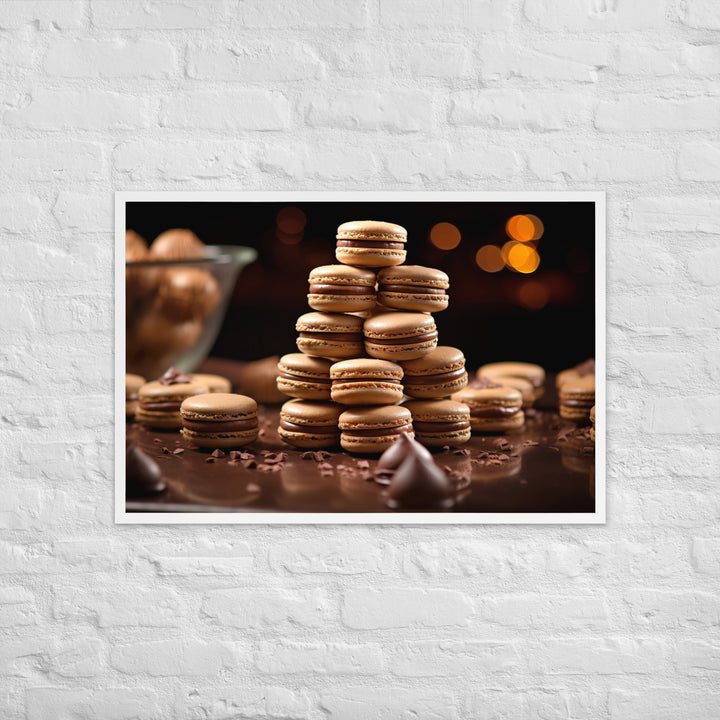 Chocolate Macarons Framed poster 🤤 from Yumify.AI