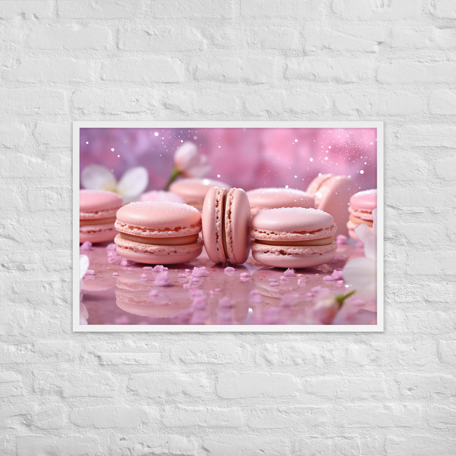 Cherry Blossom Macarons Framed poster 🤤 from Yumify.AI