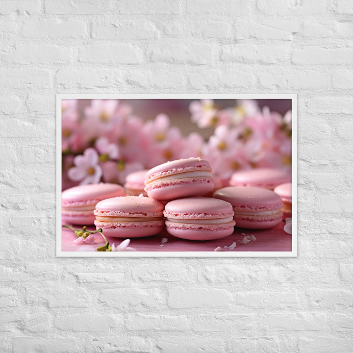 Cherry Blossom Macarons Framed poster 🤤 from Yumify.AI