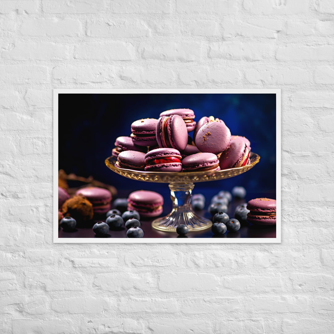 Blueberry Macarons Framed poster 🤤 from Yumify.AI