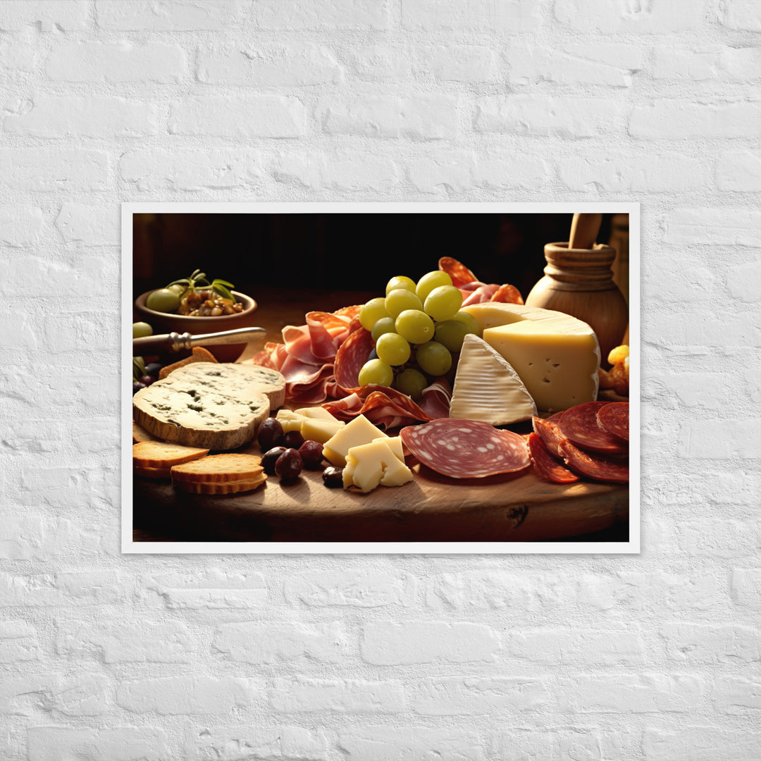 Cheese and Charcuterie Platter Framed poster 🤤 from Yumify.AI