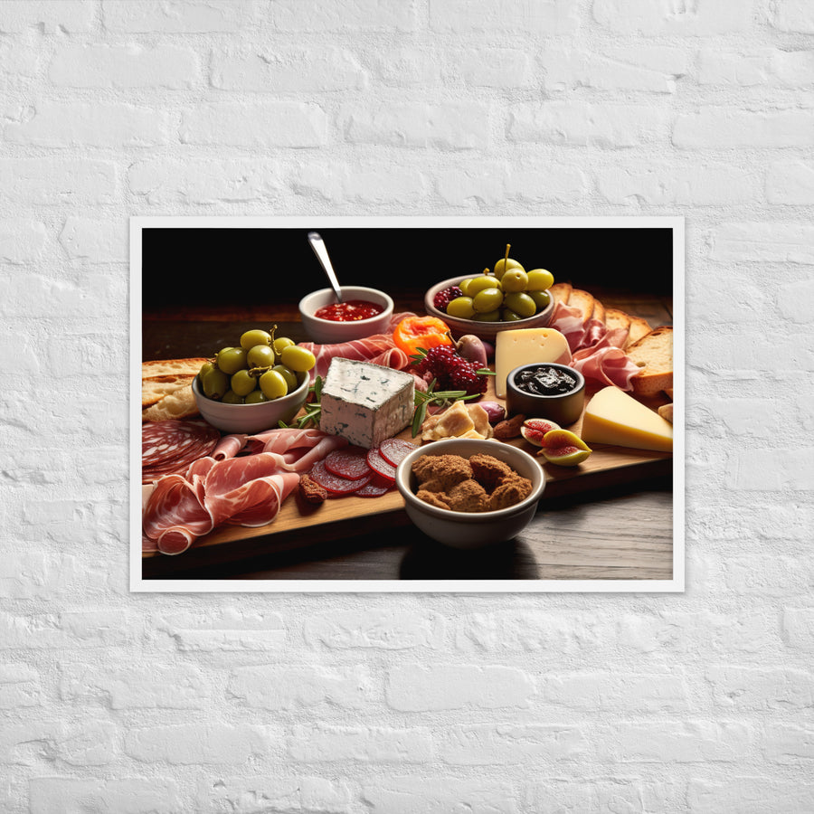 Cheese and Charcuterie Platter Framed poster 🤤 from Yumify.AI