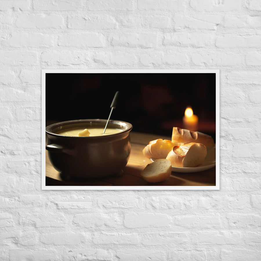 Swiss Cheese Fondue Framed poster 🤤 from Yumify.AI