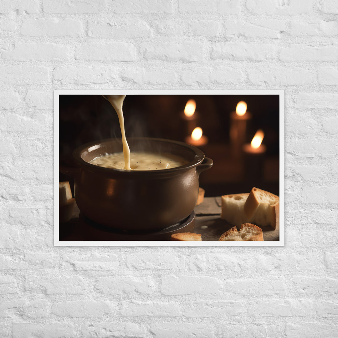 Swiss Cheese Fondue Framed poster 🤤 from Yumify.AI