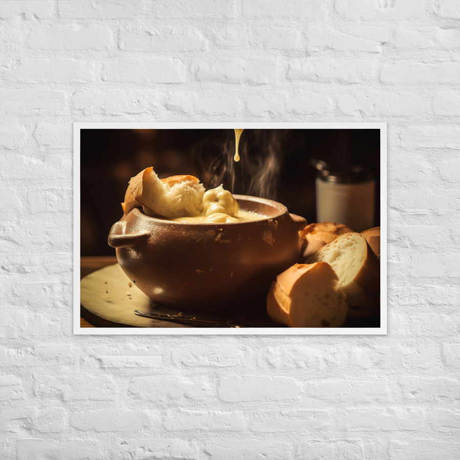 Swiss Cheese Fondue Framed poster 🤤 from Yumify.AI