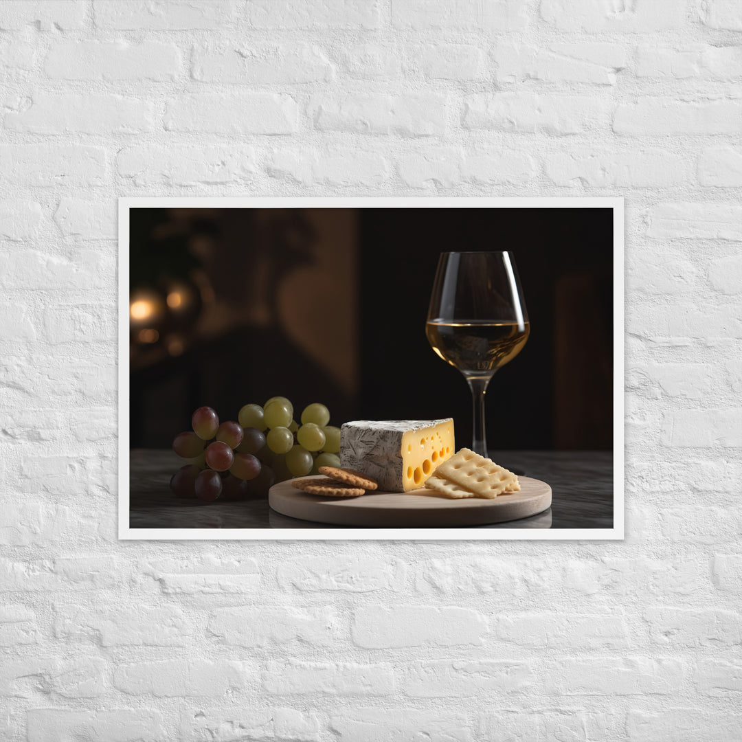 Swiss Cheese and Wine Pairing Framed poster 🤤 from Yumify.AI