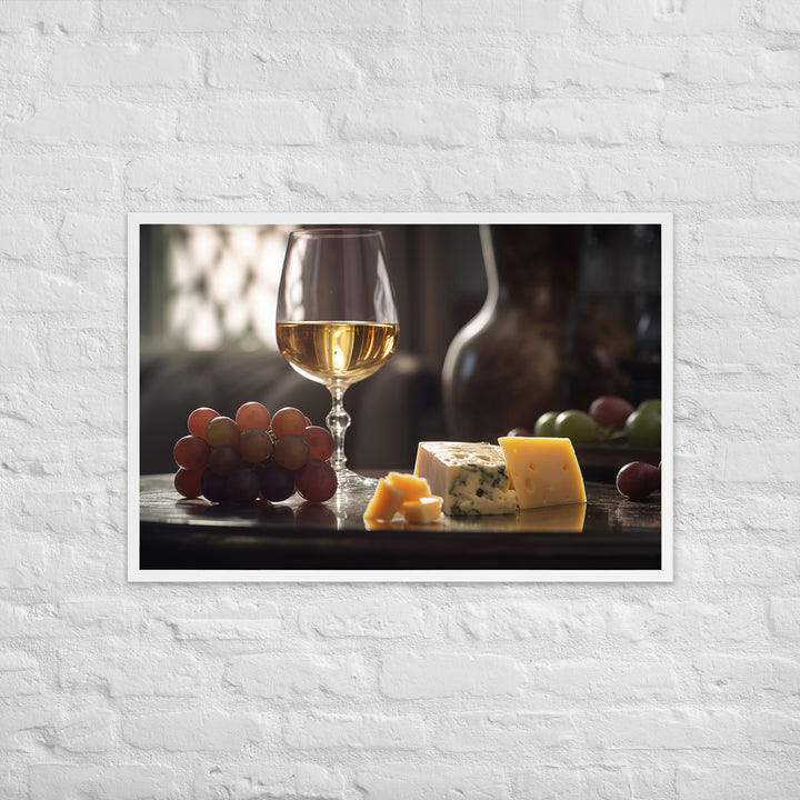 Swiss Cheese and Wine Pairing Framed poster 🤤 from Yumify.AI