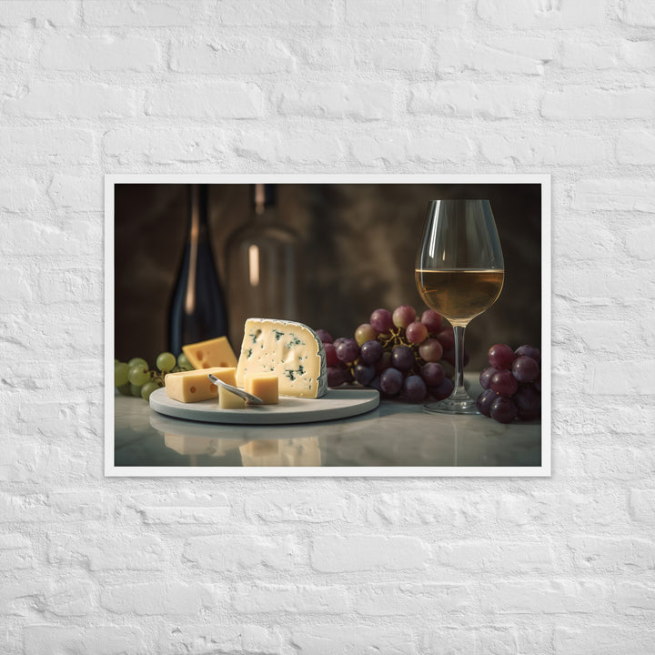 Swiss Cheese and Wine Pairing Framed poster 🤤 from Yumify.AI