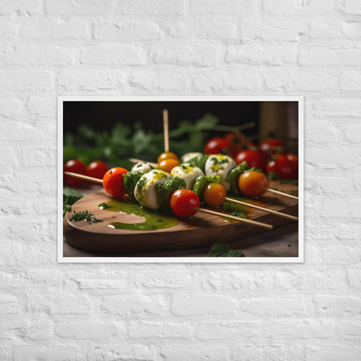 Mozzarella and Tomato Skewers Framed poster 🤤 from Yumify.AI