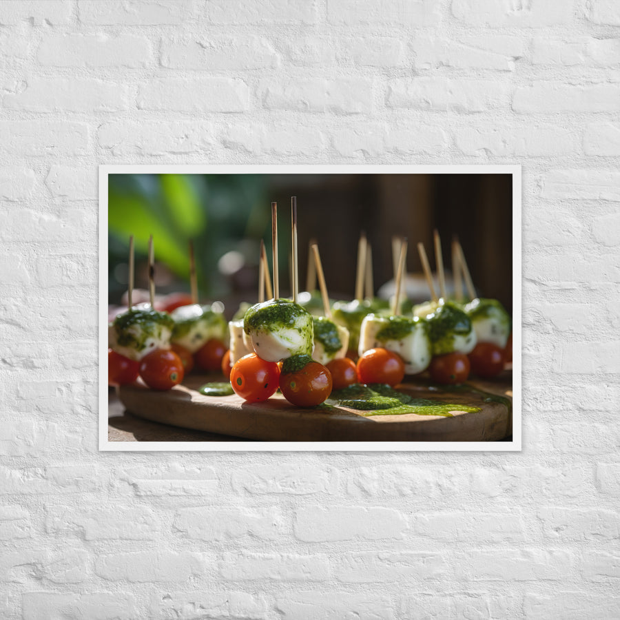Mozzarella and Tomato Skewers Framed poster 🤤 from Yumify.AI