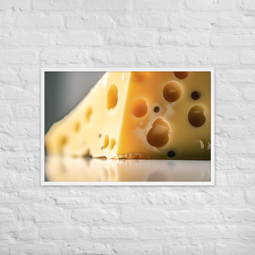 Classic Swiss cheese Framed poster 🤤 from Yumify.AI